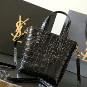<AUTHENTIC>YSL Croc Embossed Leather Bag